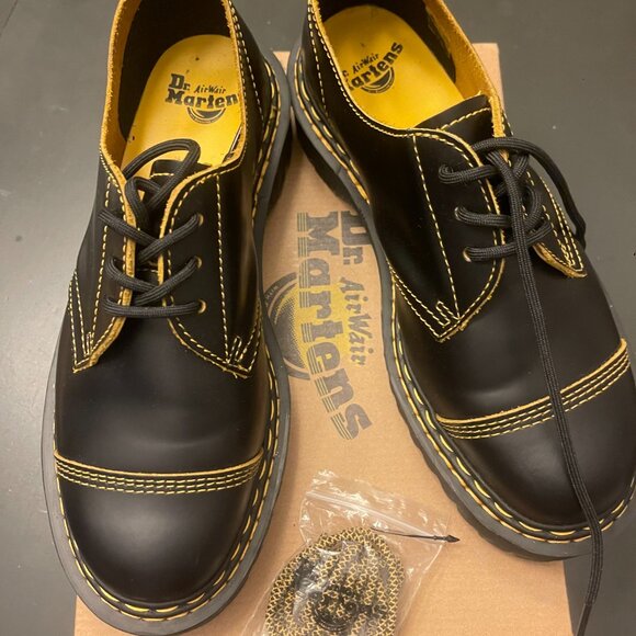 Dr. Martens Black and Yellow Women's Shoes - Picture 2 of 4